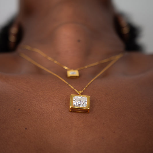 Oversized High Polished Ring with Flush-Set Radiant Cut Stone