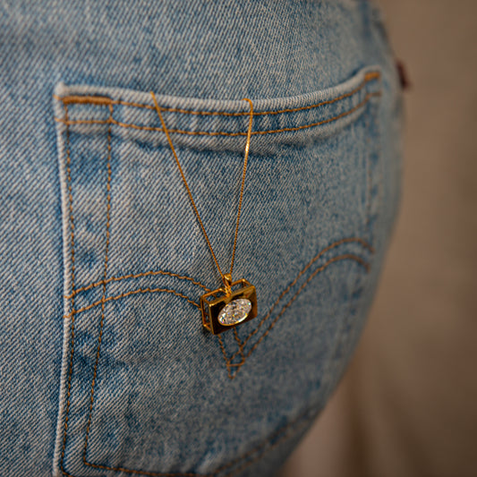 Oversized High Polished Ring with Flush-Set Oval Cut Stone